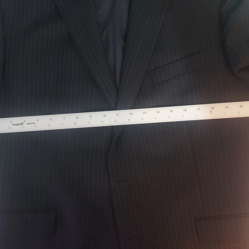 Lauren Ralph Lauren Wool Blazer Sport Jacket Men Vented Lined Navy‎ Striped 44R